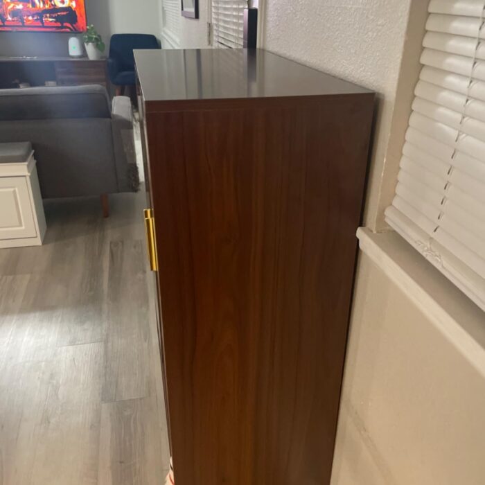 Elegance Модерен плакар за чевли со златни детали photo review