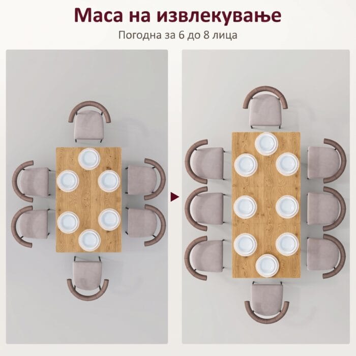 masa so metalni nogarki