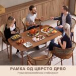 дрвена трпезариска маса